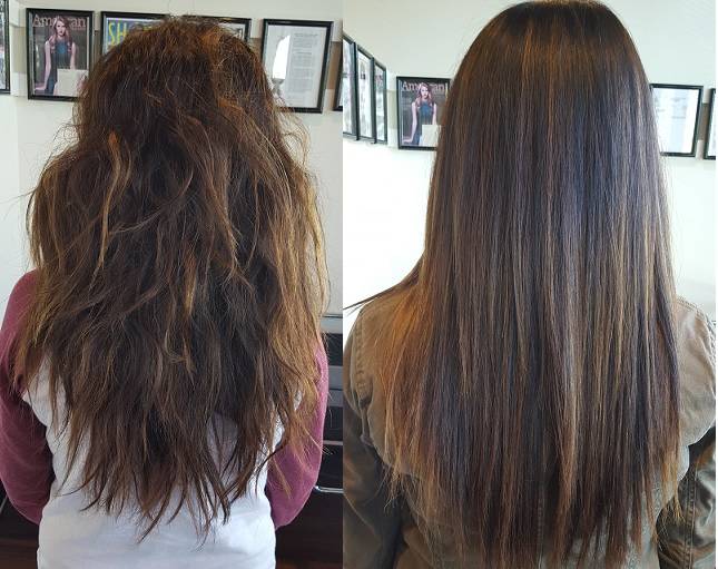 Hair Straightening - Before and After Photo