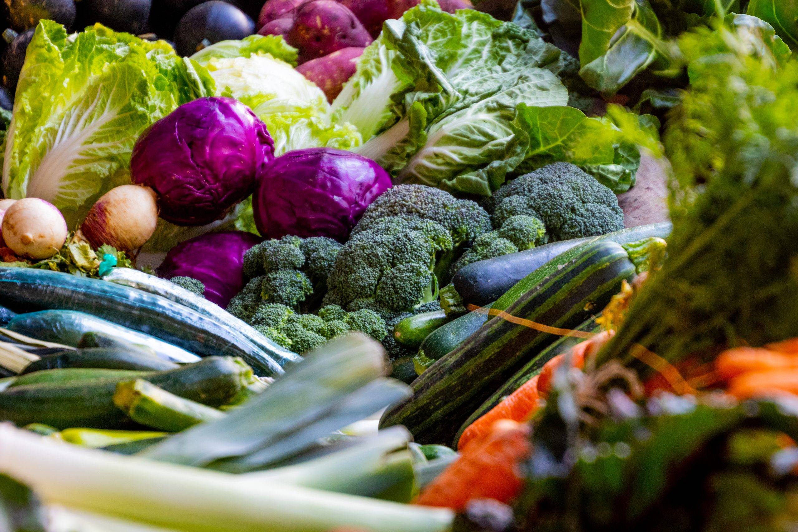 Bunch of Vegetables lying on the floor