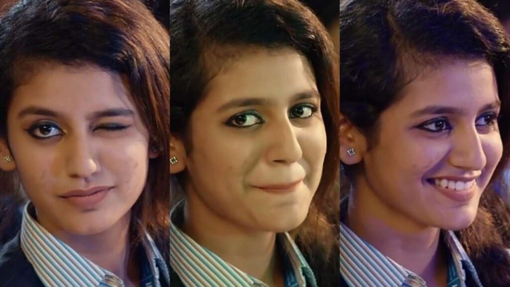 Priya Prakash Varrier - Collage of her popular wink eye scene 