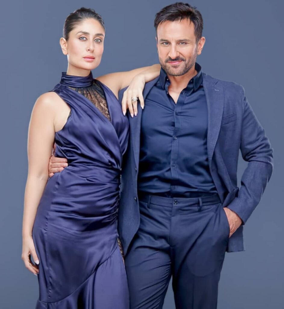 Kareena Kapoor Khan married to Saif Ali Khan - Photo of Celebrity Couple in Blue