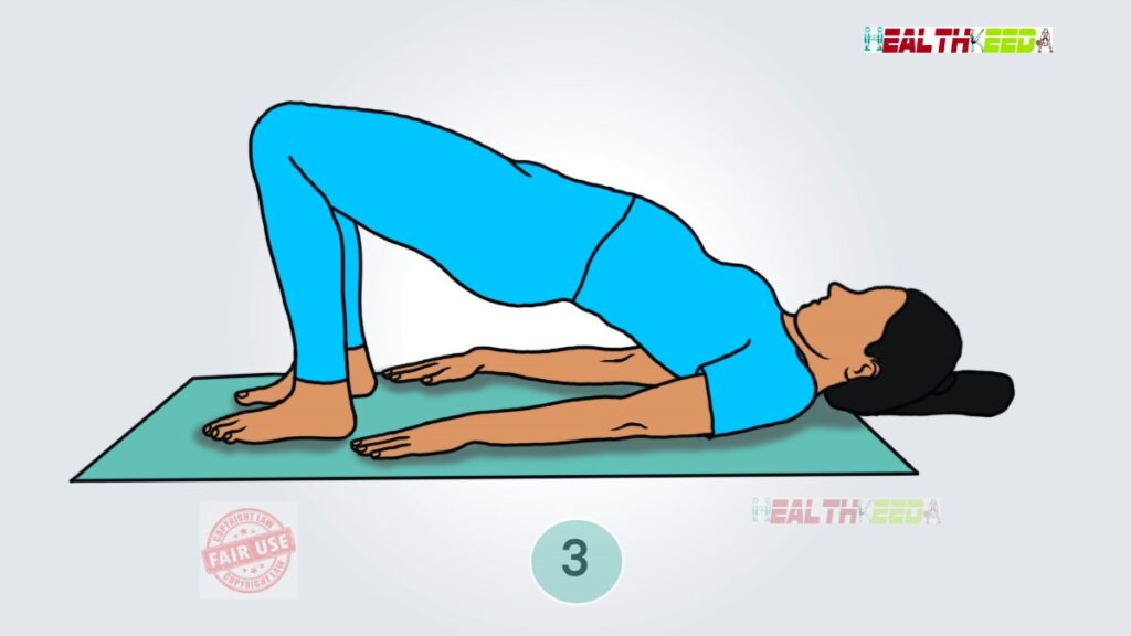 Bridge Pose Yoga - Step 3 | Vector girl pose is lying