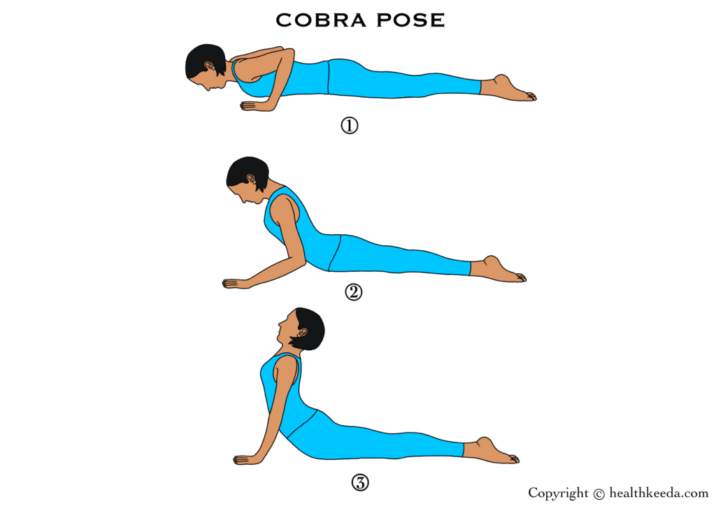 Cobra Pose Steps 1,2,3