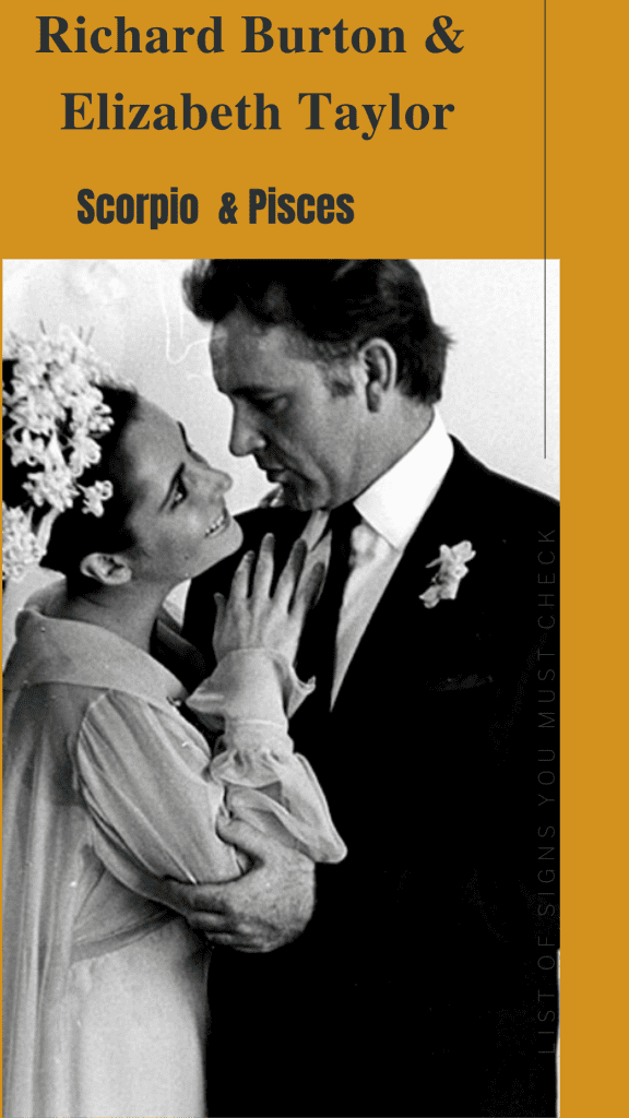 Richard Burton (Scorpio) and Elizabeth Taylor (Pisces) - Pisces Compatibility Signs