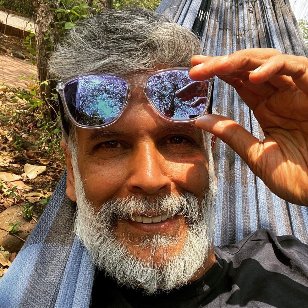 Milind Soman textured hairstyle