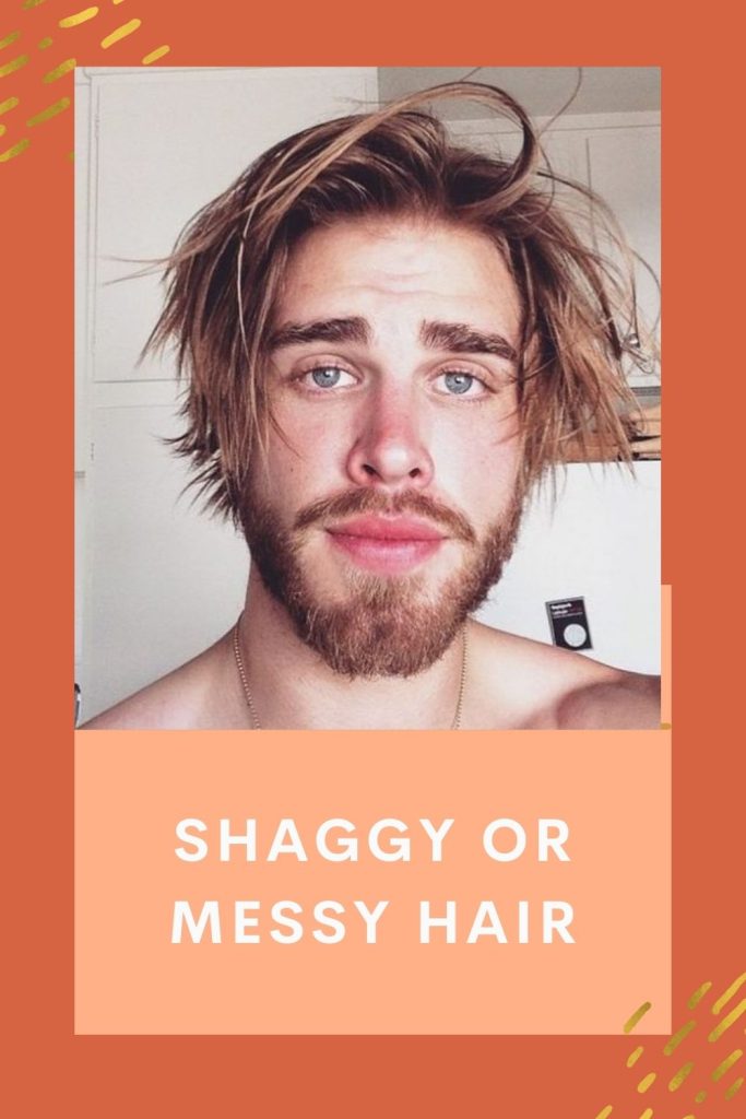 A boy is showing his messy hair in a flat face - short beard styles 