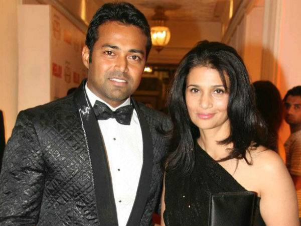 Former tennis player Leander Paes with his ex- wife Rhea Pillai in matching black outfit - most expensive celebrity divorces