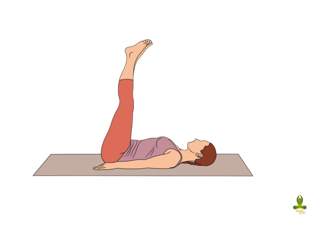 first step of Halasana or Plough Pose - yoga for thyroid