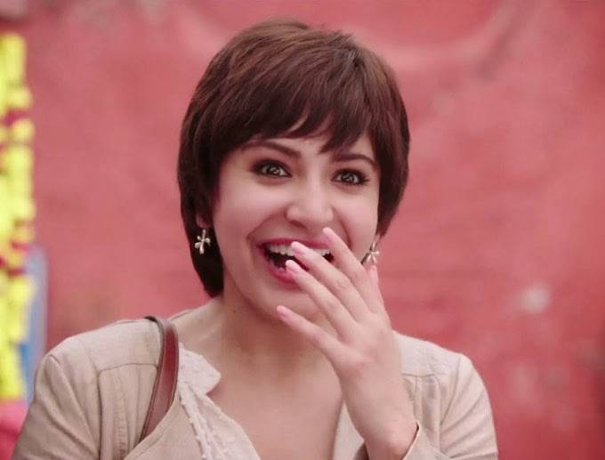 Laughing Anushka in her Short and sweet pixie hairstyle - Anushka Sharma Latest Hairstyles