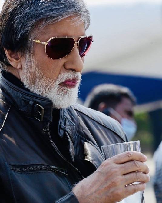 Amitabh Bacchan in black leather jacket with goggles - celebrities with diabetes