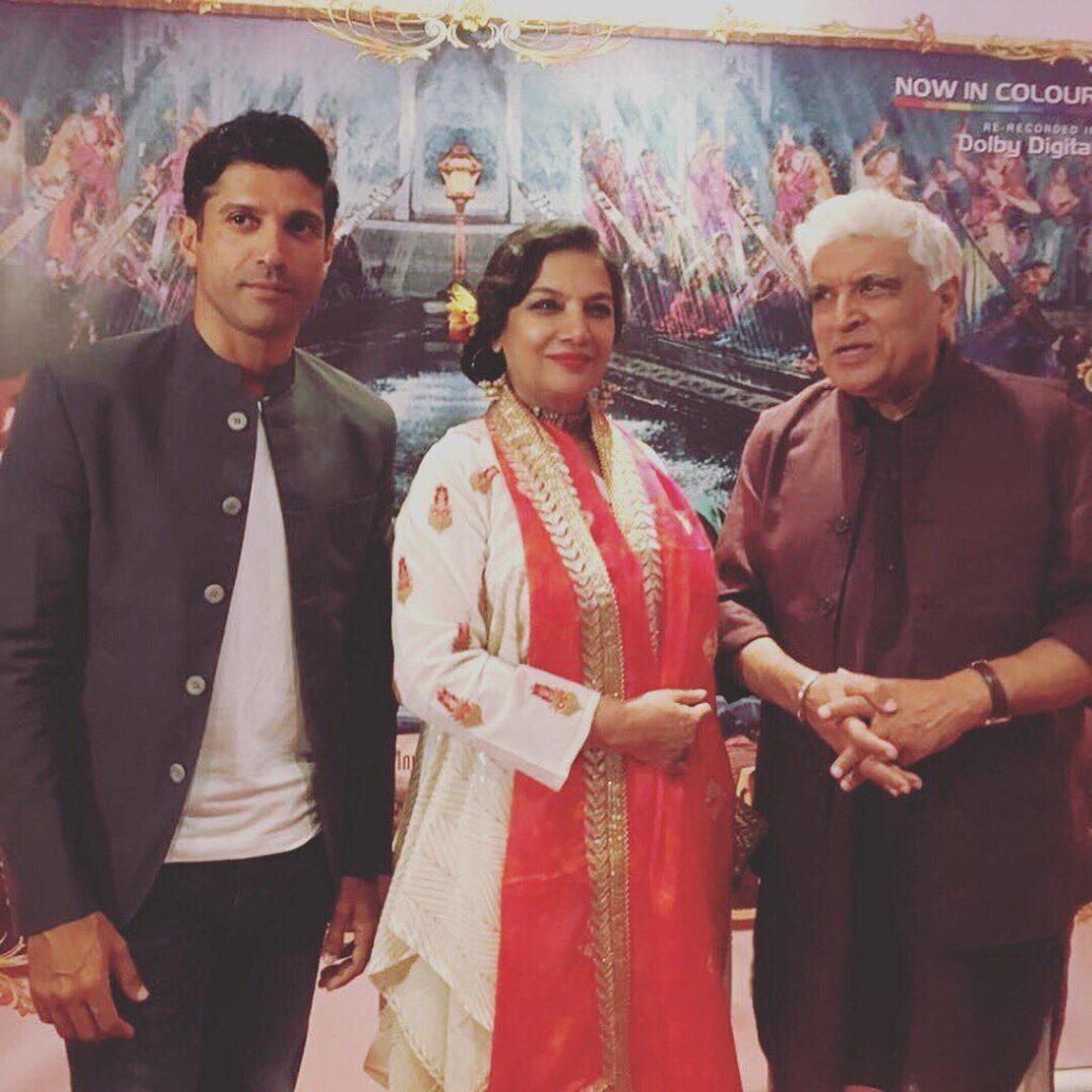 Farhan Akhtar and Shabana Azmi with Javed Akhtar - Famous step mothers