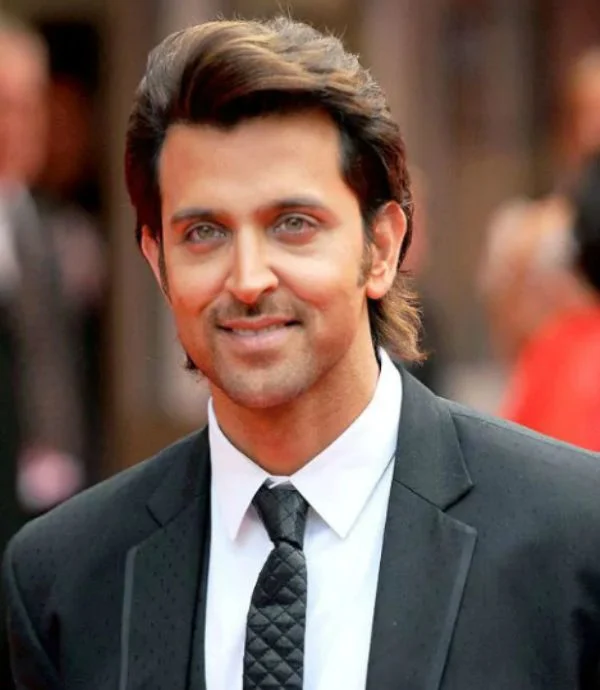 Hritik Roshan in black suit with white shirt - face shape types