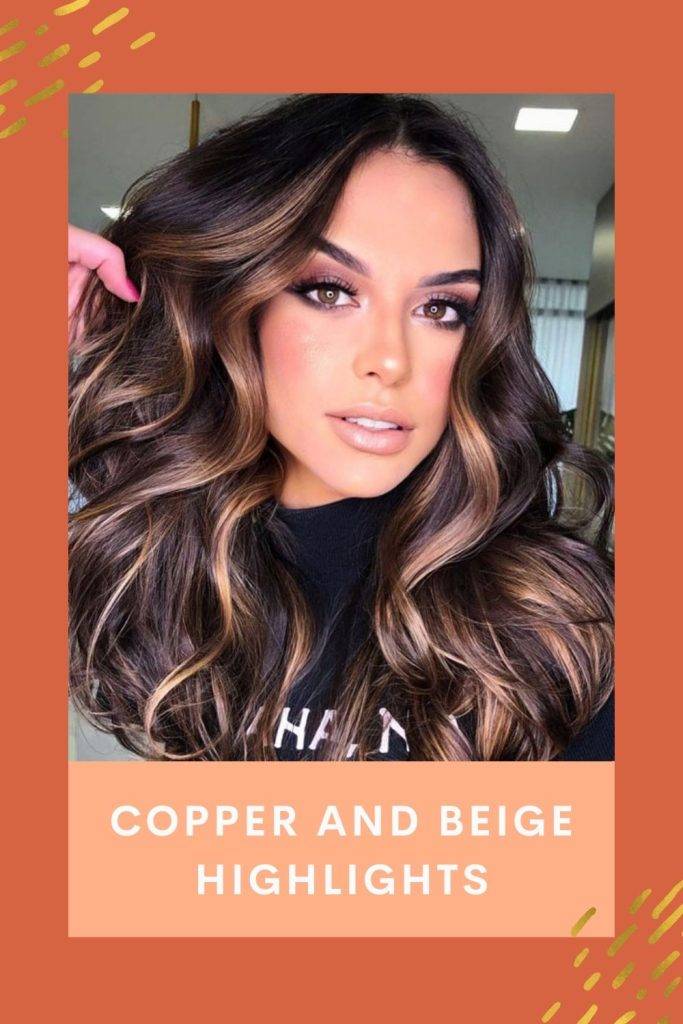A beautiful girl is showing Copper and Beige Highlights - 40s women hairstyles