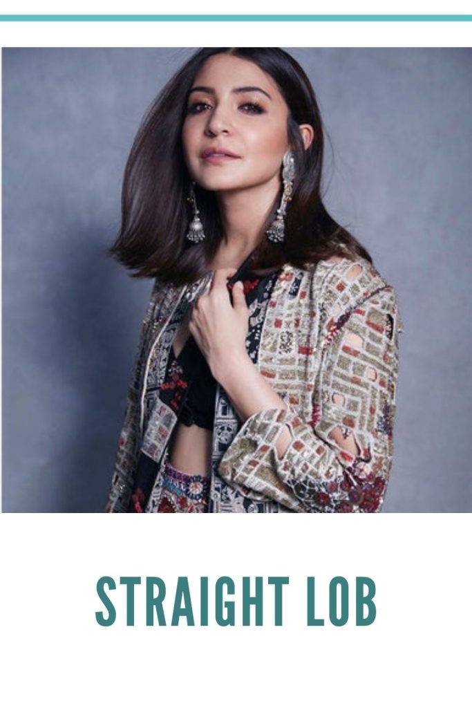 Anushka Sharma in multicolor dress and Straight Lob hairstyle - professional hairstyles for work