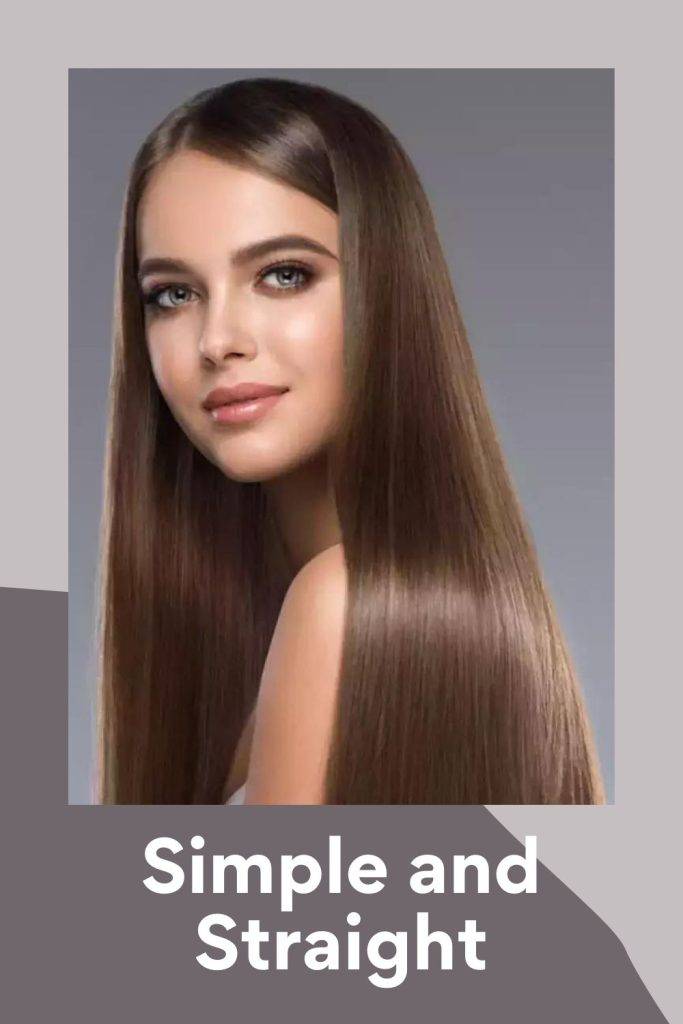 A girl is showing her simple and straight long hair - celebrity hairstylist