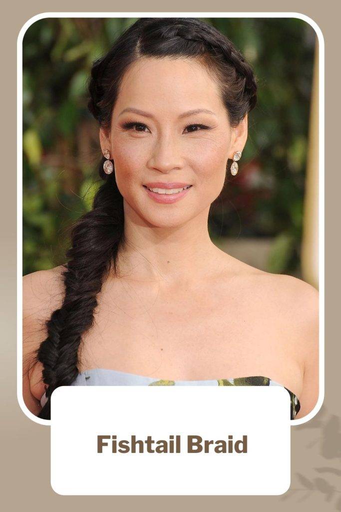 Fishtail braid haircuts for Oblong face shape asian women