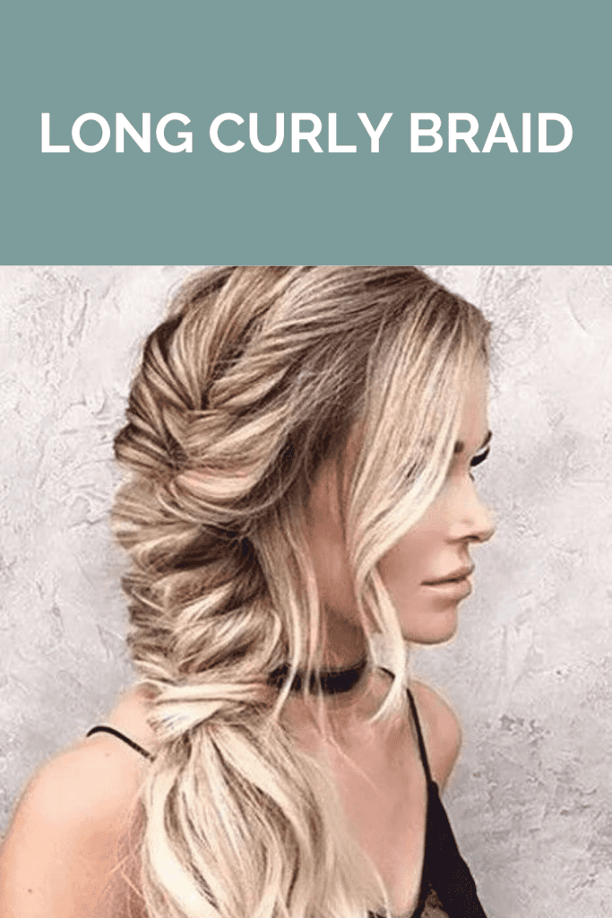 Long Curly braid - round face hairstyles