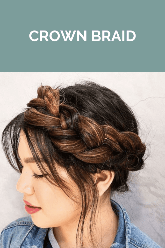 Crown braid hairstyle - oblong face hairstyles