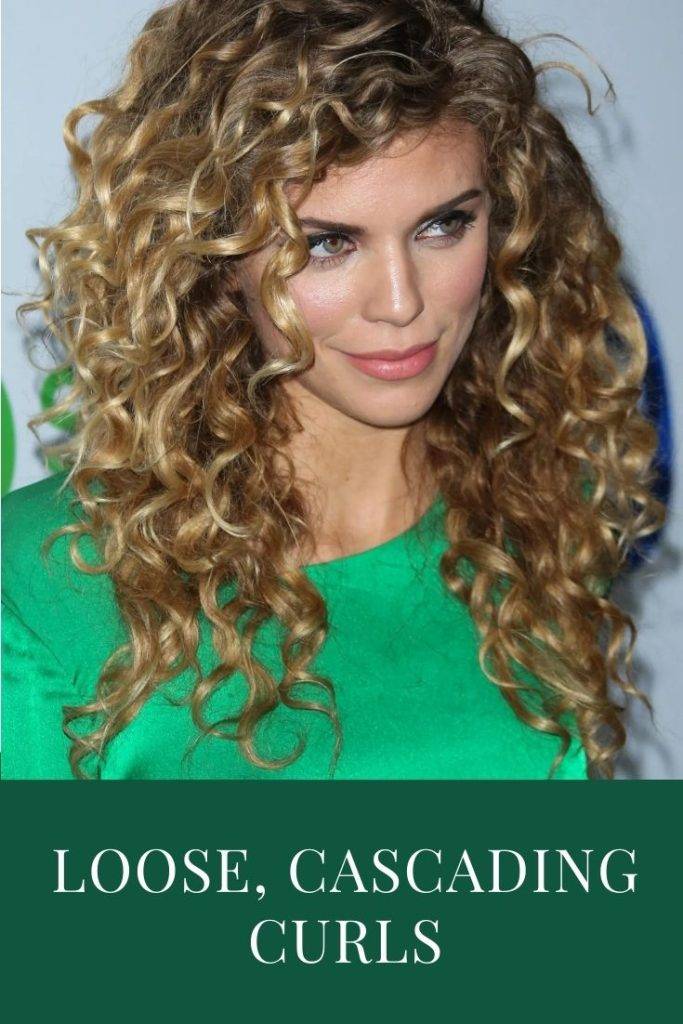 Loose, Cascading Curls - Haircut for heart shape face women