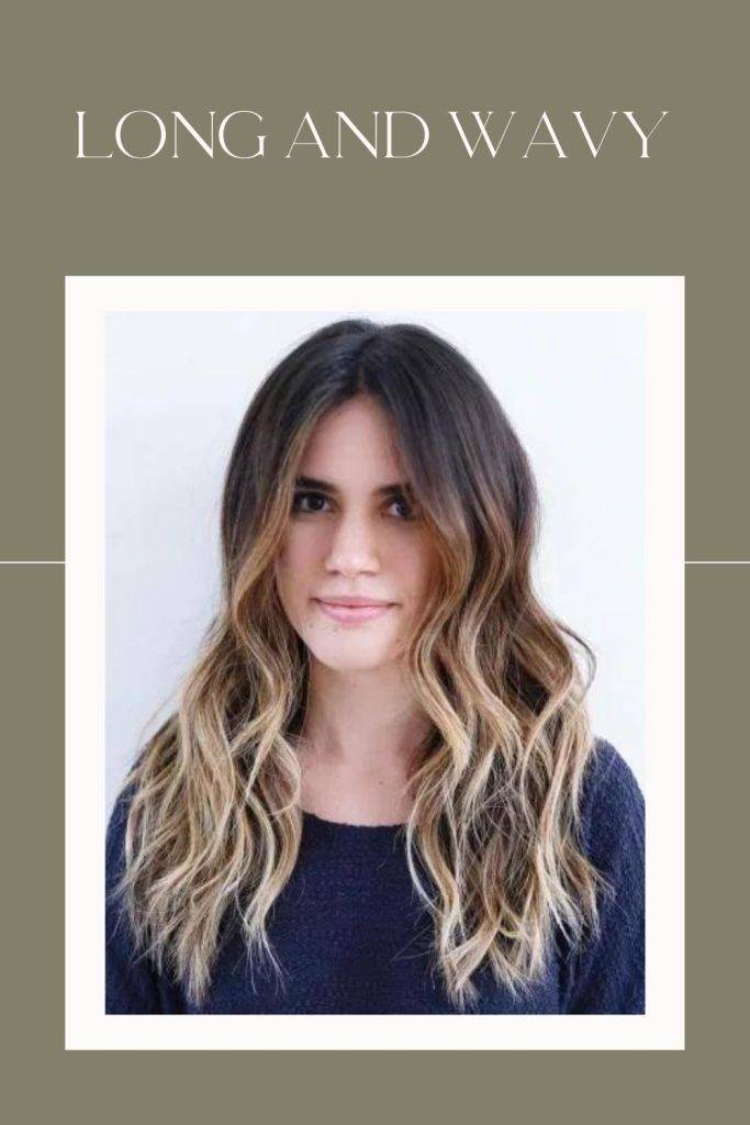 Long and wavy hairstyle for oval face shape women