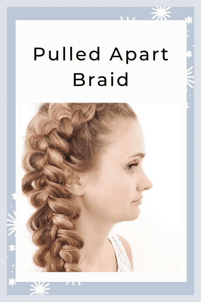 A girl in white tank top showing her pulled apart braid - straight hair