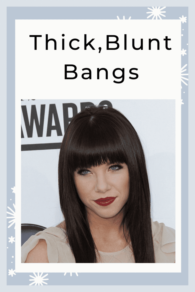 Thick and Blunt Bangs - hairstyle for thin hair