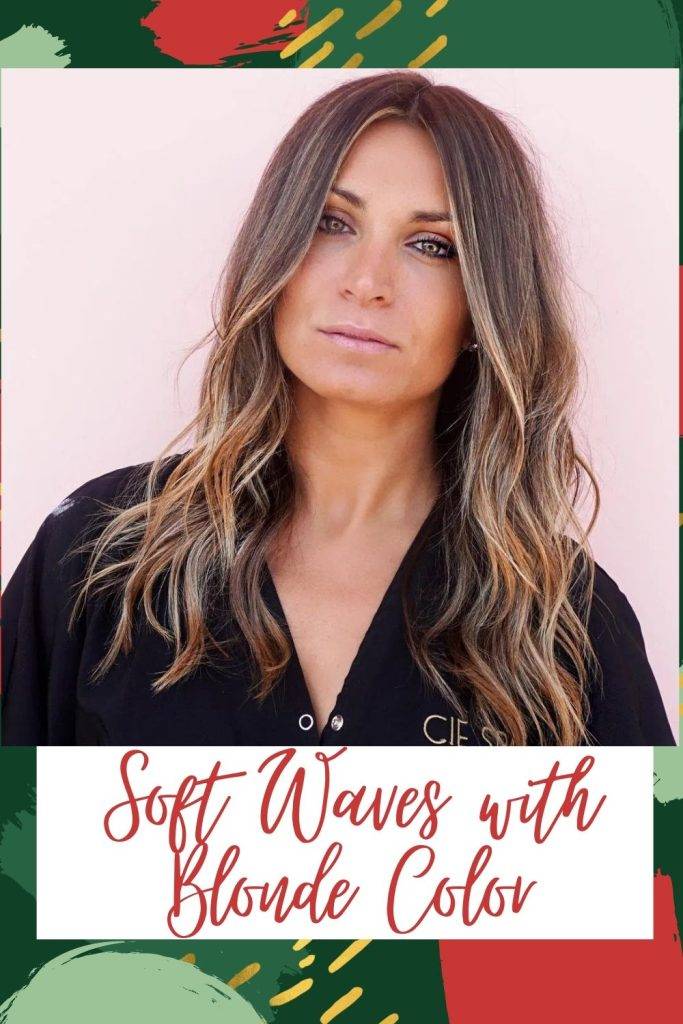 soft waves curls with blonde color - Haircut for square face