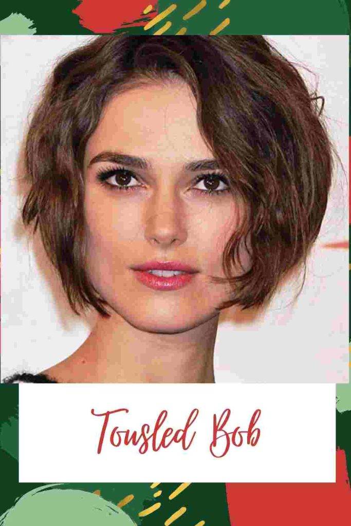 Tousled Bob Haircut for square face shape