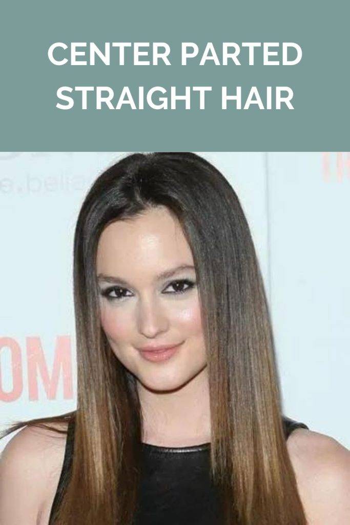 Center parted straight hair -  straight hairstyle for 30s women