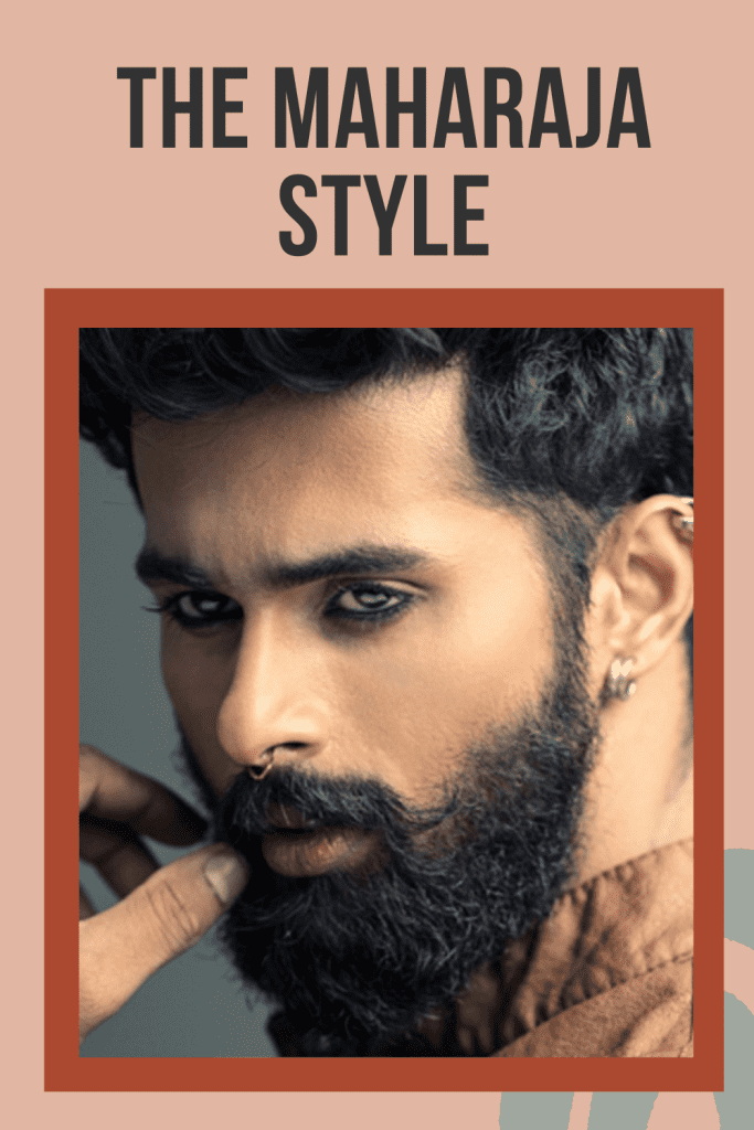 heavy beard styles for men with straight face - maharaja style beard