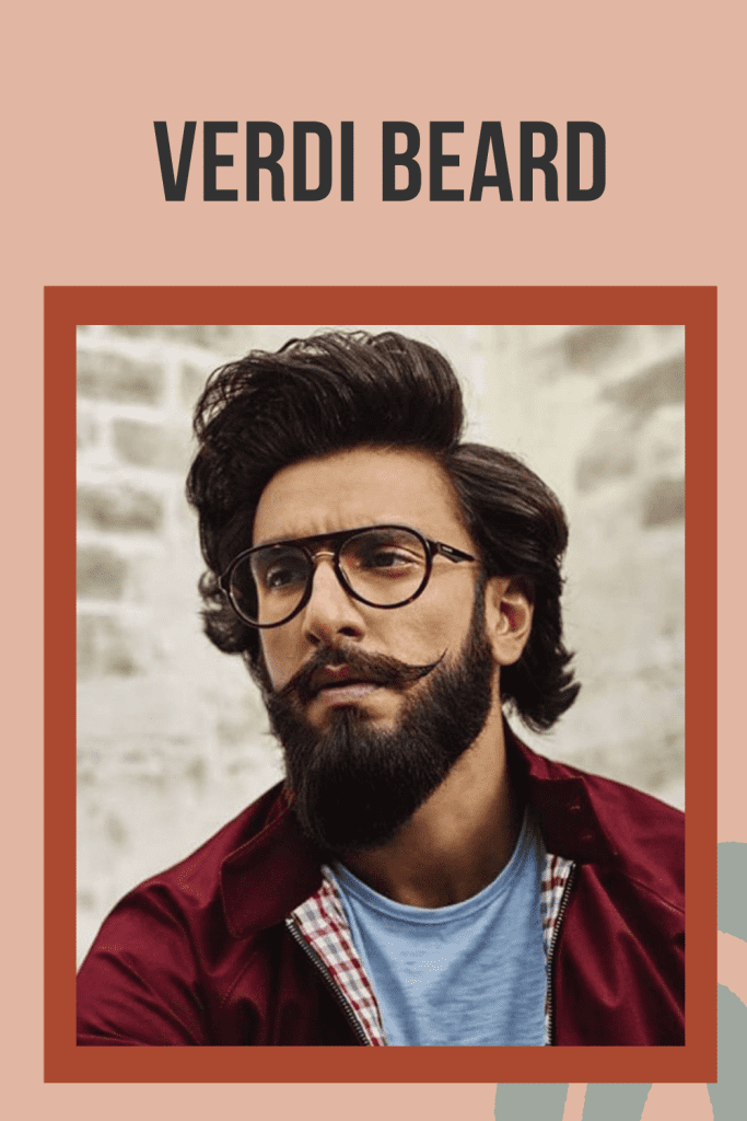 beard styles for men with oval and straight face -  verdi beard 