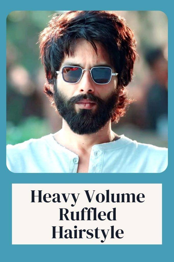 Shahid Kapoor in white front open t-shirt with goggles showing his Heavy volume ruffled hairstyle - shahid kapoor long hairstyle