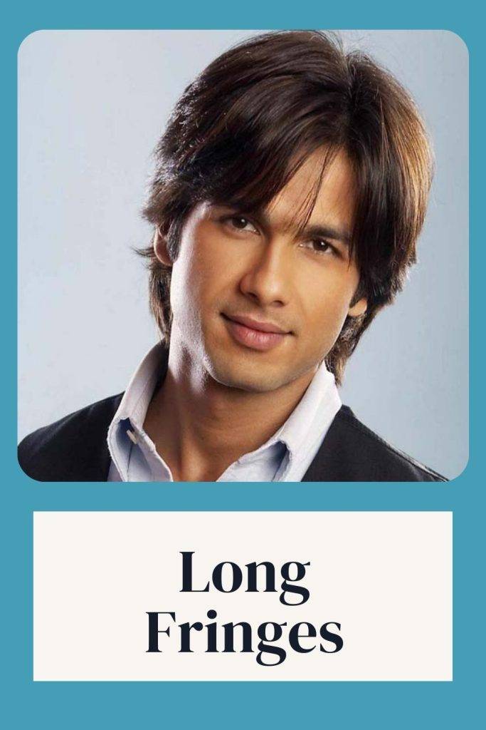 Shahid Kapoor in grey shirt with blue pullover posing for camera and showing Long Fringes hairstyle - hairstyles shahid kapoor