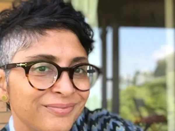 Kiran Rao posing for selfie in spectacles and showing her salt and pepper undercut -  girls haircut