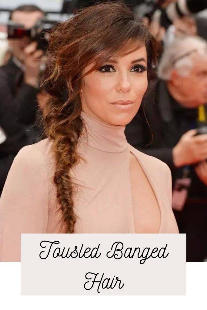 Tousled banged hair - ponytail hairstyles for frizzy hair