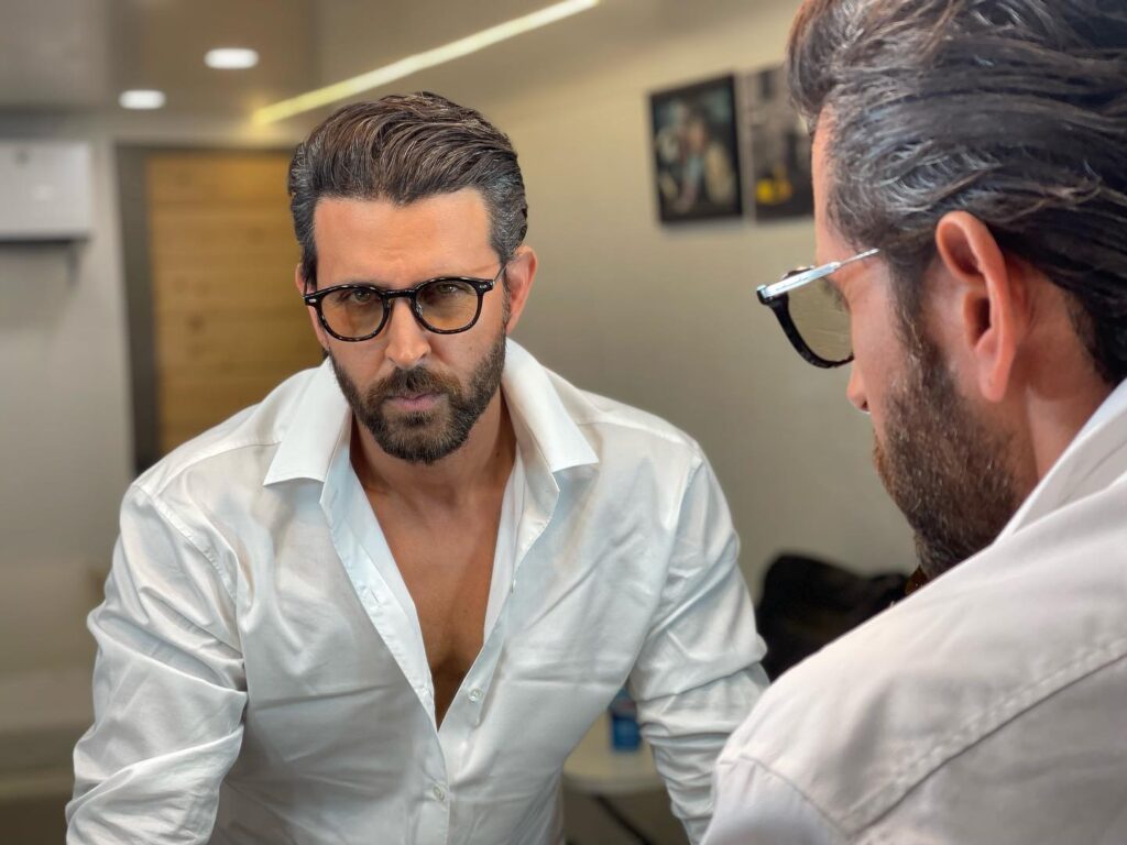 Hrithik Roshan in White shirt and spectacles  - indian celebrities latest hairstyles