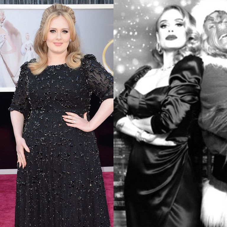 Before and after weight loss pics of Adele - celebrity weight loss pills 