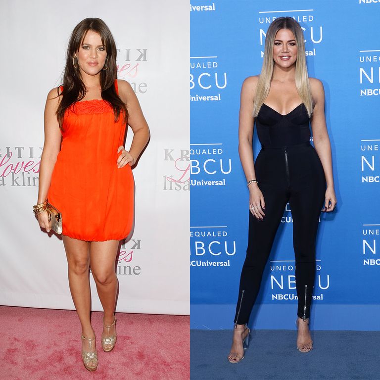 After and before weight loss pics of Khloe Kardashian - hollywood celebrities weight loss