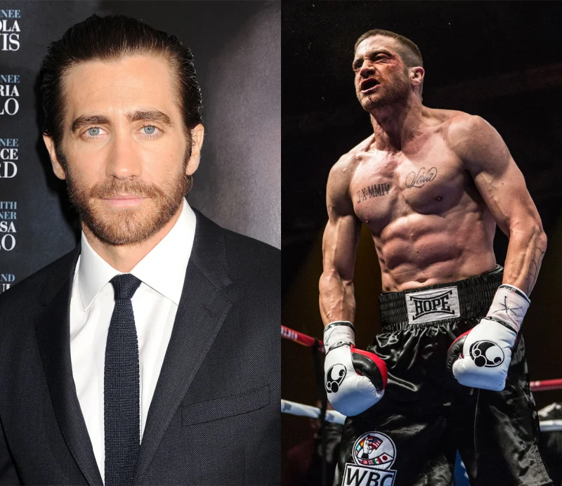 Before and after weight loss pics of Jake Gyllenhaal - hollywood celebrities who lose weight
