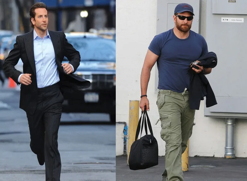 Before and after weight loss pics of Bradley Cooper - celebrity weight loss pills