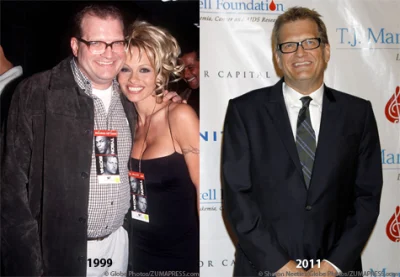 Before and after weight loss pics of Drew Carey - hollywood celebrities weight loss 