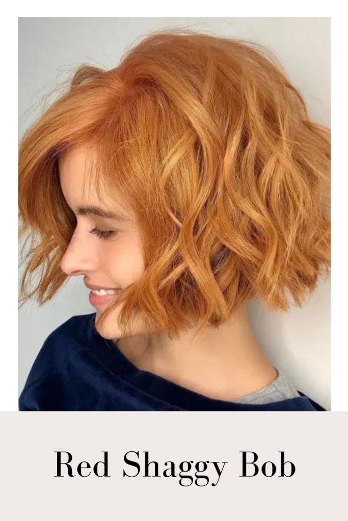 Bob Hairstyle Ideas - Red Shaggy Bob