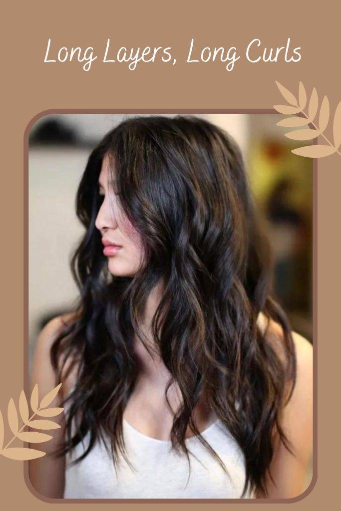Long Curls hairstyle - layered haircut Indian