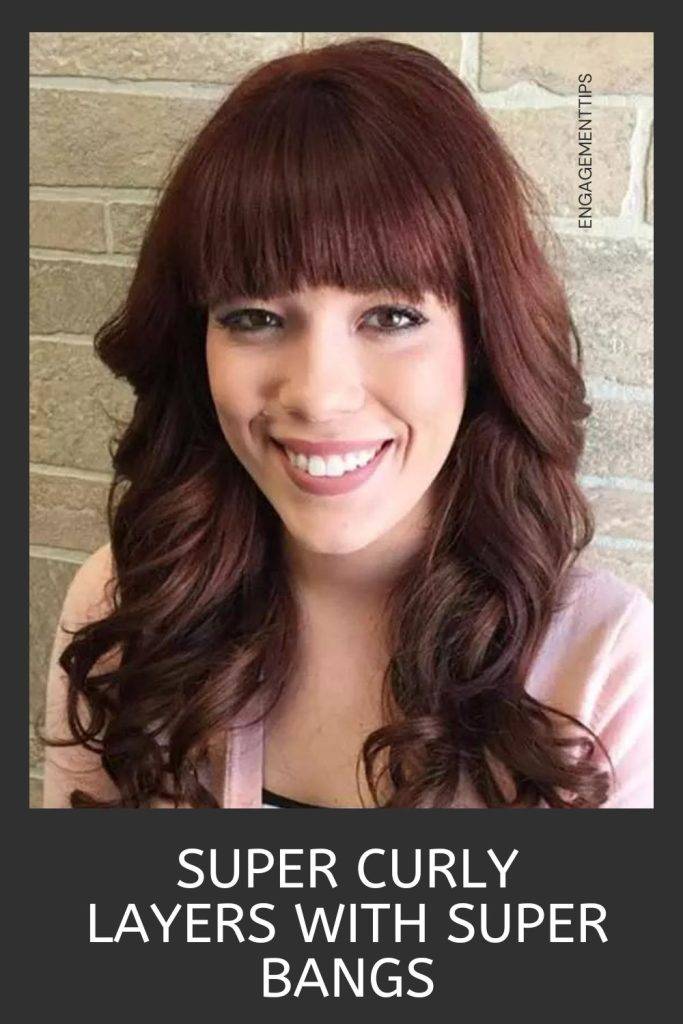 Super Bangs hairstyle - Super Curly Layers With Super Bangs