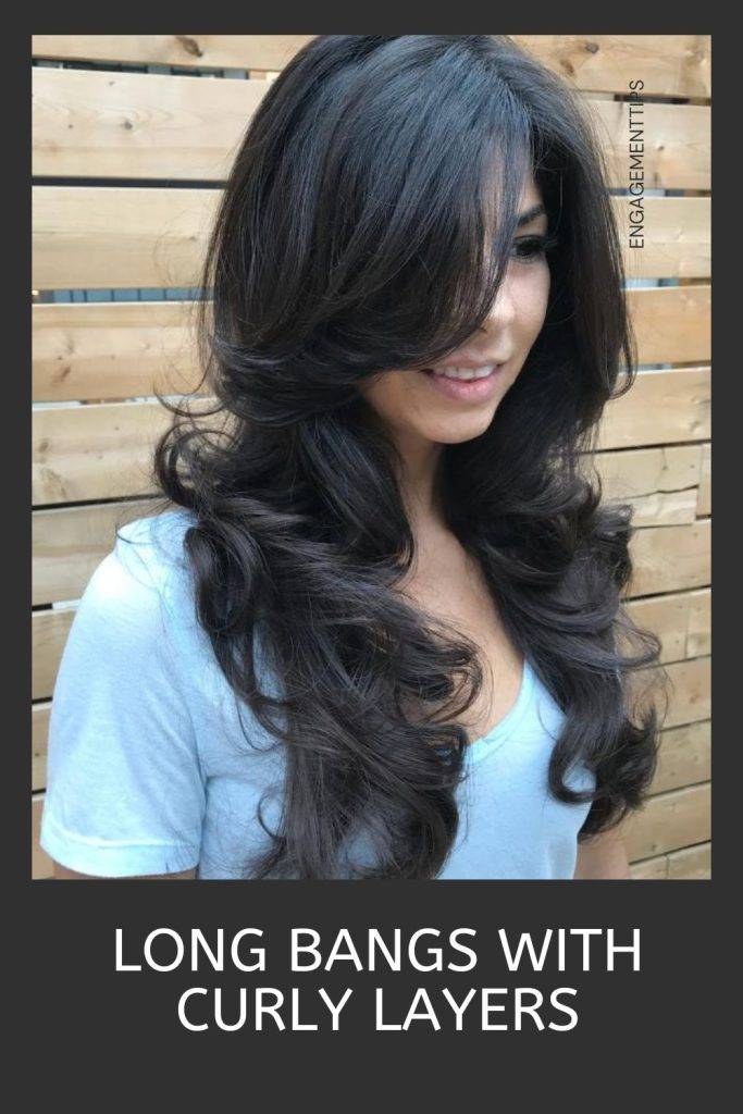 Long Bangs with Curly Layers hairstyle - long layered side bangs