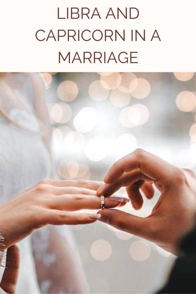 Couple in exchanging wedding rings - Libra and Capricorn marriage
