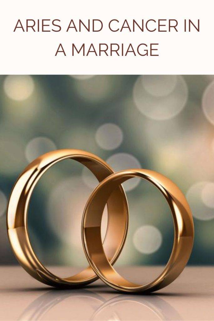 Two marriage rings are shown in the image - Aries and cancer compatibility 