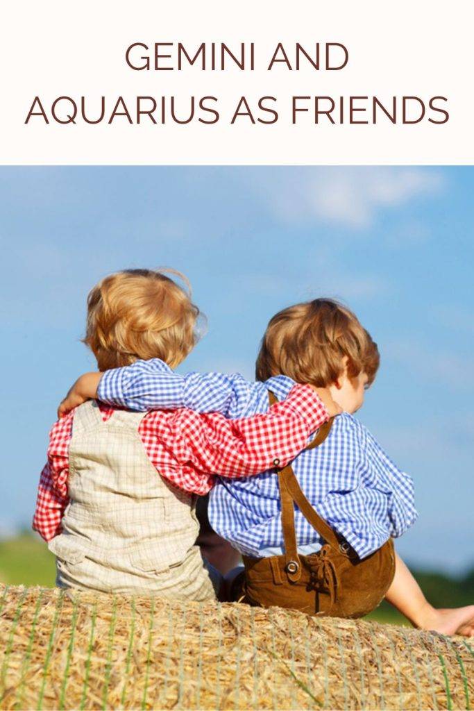 2 friends are sitting together 2 friends are sitting together - Gemini and Aquarius friendship compatibility