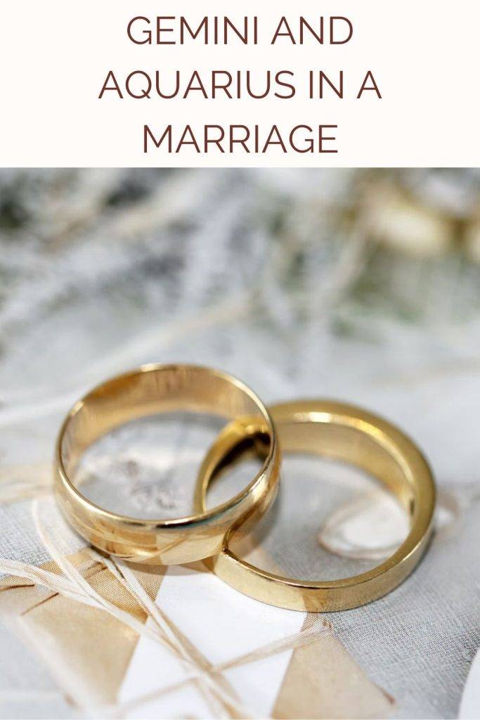 two wedding rings are shown in image - Gemini and Aquarius marriage compatibility