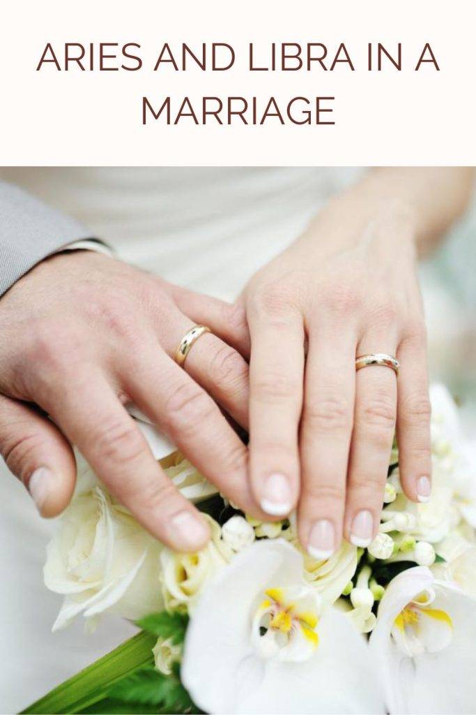 Newly married couple showing their wedding rings - Aries man and Libra woman marriage compatibility