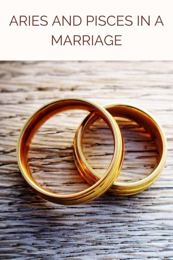 Two wedding rings are shown in image - Aries and Pisces compatibility